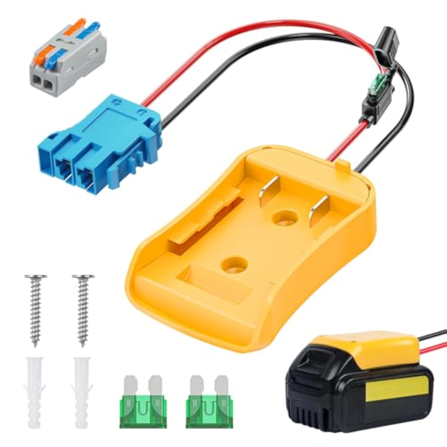 Power Wheel Adapter For Dewalt 20 V Lithium Battery, Peg-Perego Dewalt Battery Adapter With Original Wire Harness Connector, Dc Power Adapter Conversion For Peg-Perego Children'S Riding Toys
