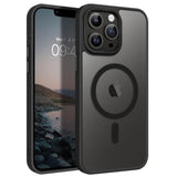 Magnetic Case for iPhone 13 Pro Max, Compatible with MagSafe, Translucent Matte Frosted Anti-Fingerprint Slim Shockproof Protective Cover for iPhone 13 Pro Max 6.7 Inch, Black