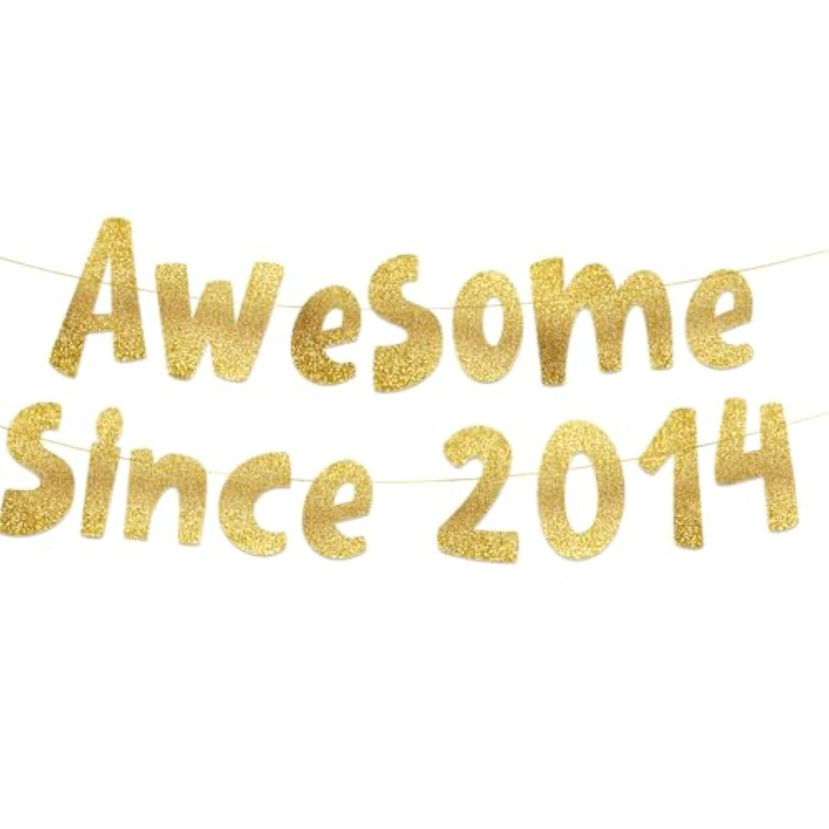 Awesome Since 2014 Gold Glitter Banner - 11Th Birthday And Anniversary Party Decorations