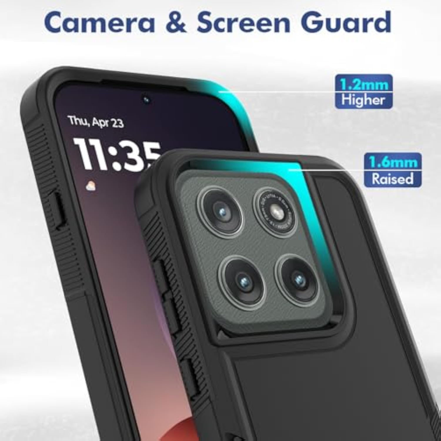 Motorola Edge 2026 Dual Layer Protective Case with HD Screen Protector - Military Grade Bumper for Heavy Duty Protection