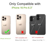 Wallet Case Compatible With Iphone 16 Pro, Slim Protective Case With Card Holder,Premium Pu Leather Kickstand Card Slots Case With Double Magnetic Clasp For Iphone 16 Pro 6.3“-White