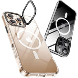 Designed For Iphone 16 Pro Max Case Clear [Fit For Magsafe] [Military-Grade Shockproof] [Aluminum Kickstand] [Anti-Yellowing] Slim Transparent Magnetic Phone Case For 16 Pro Max, Crystal Clear