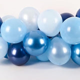Blue Balloons Set Of 65 Pcs 12 Inch Navy, Baby, Metallic Blue, Pearl Blue Party Balloon With Adhesive Tape, Blue Ribbon For Birthday Decor, Baby Shower, Gender Reveal,Graduation Party Decoration