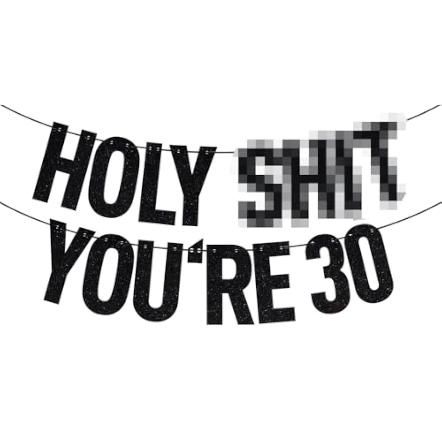 Black Glitter Holy Sh*T You'Re 30 Banner, Happy 30Th Birthday Party Décor For Men Women, Funny Death To My 20'S 30Th Birthday Party Decorations For Women Men