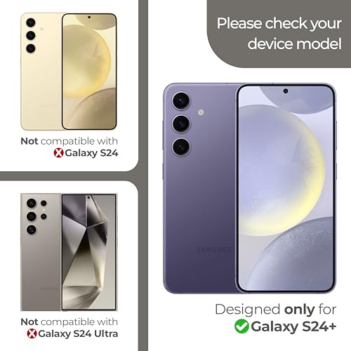 2 Pack for  Galaxy S24 Plus Screen Protector (6.7") Max Coverage MilitaryShield HD Clear Film - Made in USA