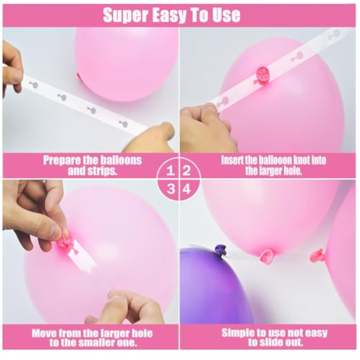 Balloon Arch Kit Balloon Garland Decorating Garland Strip, 3 Tape Strips And 3 Glue Point Dots For Party?Wedding?Birthday, Shower And Diy Decorations(Upgraded Version)