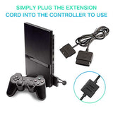 2Pack 6Ft Controller Extension Cable for PS2, 1.8m Controller Extension for Sony PlayStation 2 PS2 Game Console