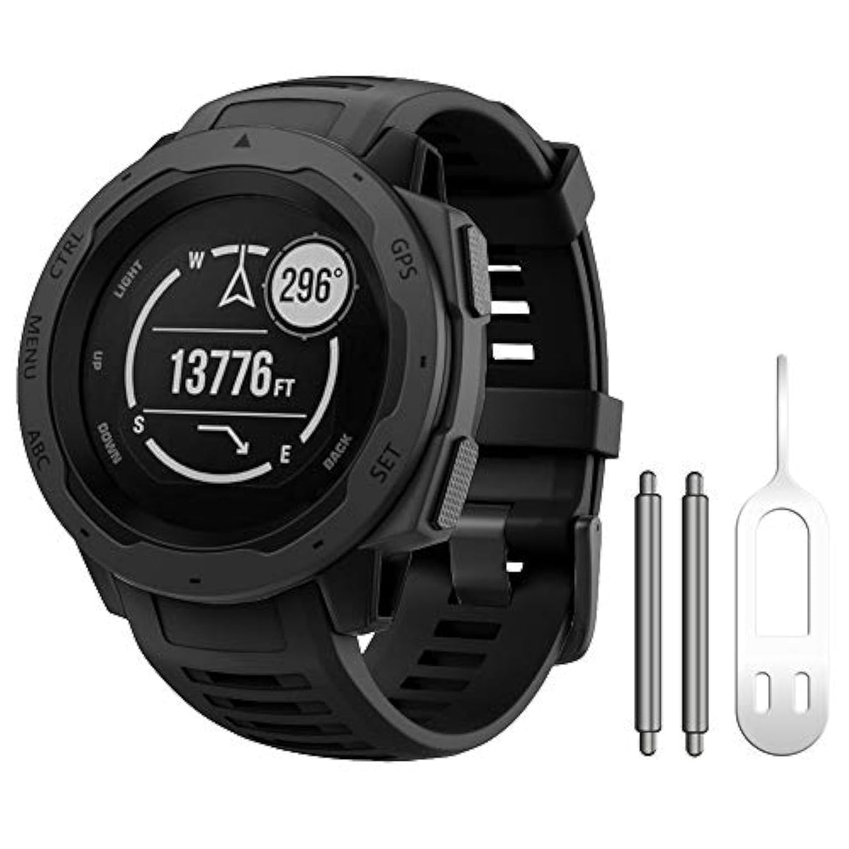 NotoCity for Garmin Instinct Band, Soft Silicone Replacement Watch Strap Compatible with Garmin Instinct 2/ Solar/Tactical(Black)