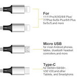Multi Charging Cable, Multi Usb Cable 2Pack 4Ft Universal 4 In 1 Multiple Usb