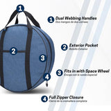 14 Inch Jumper Cable Bag, Tools Cable, Cable Storage Organizer With Exterior Pocket For Ev Charging Cables For Electric Vehicles, Extension Cables