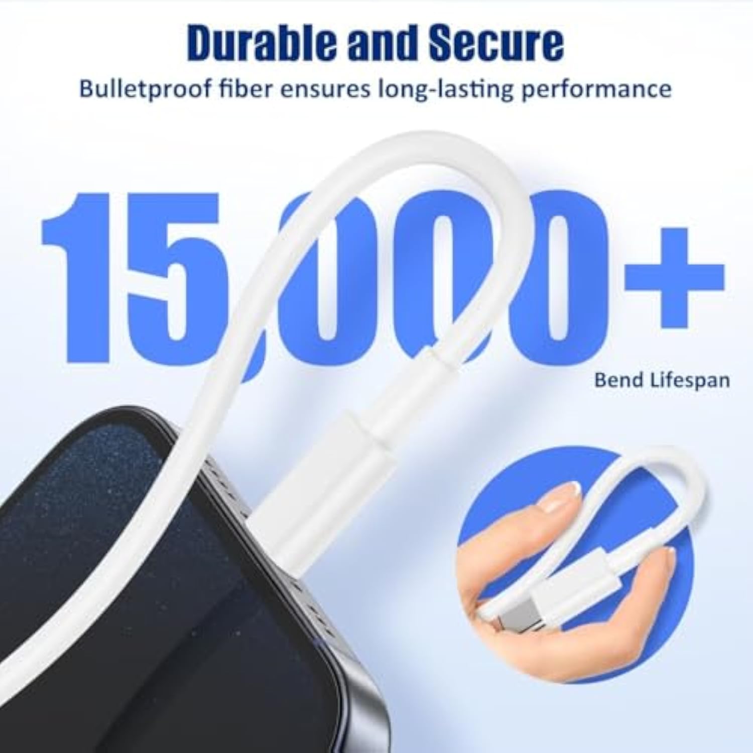 Iphone 15 Charger Fast Charging 3-Pack, 20W Type C Charger[3+6+10Ft] Usb C Wall Charger Cables For Iphone 15/15 Plus/15 Pro Max, Ipad Pro/Air/Airpods/Samsung