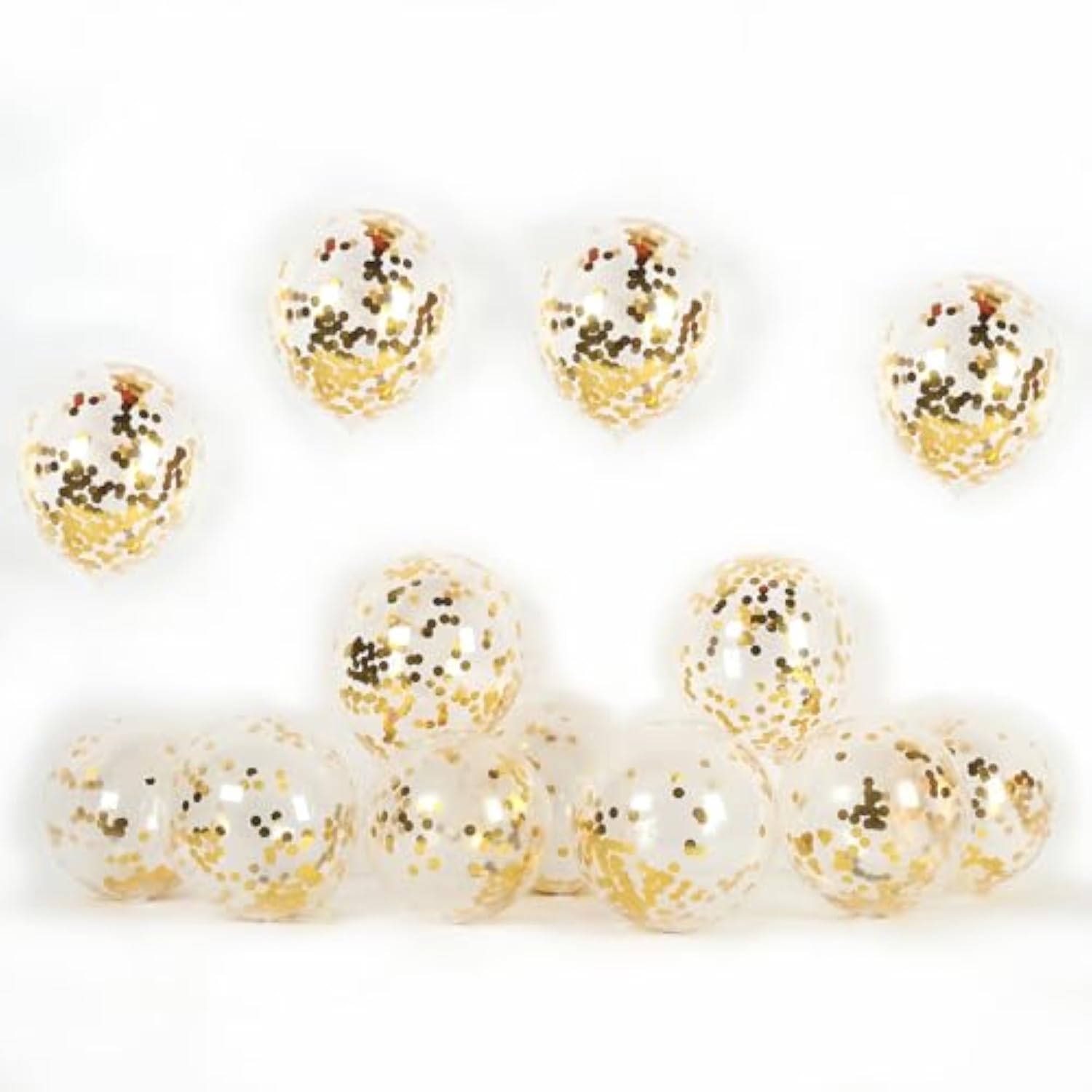 Gold Confetti Balloons, 50 Pack, 12 Inch, Clear Balloons With Gold Confetti Inside, For Wedding, Baby Shower, Engagement Party Decoration