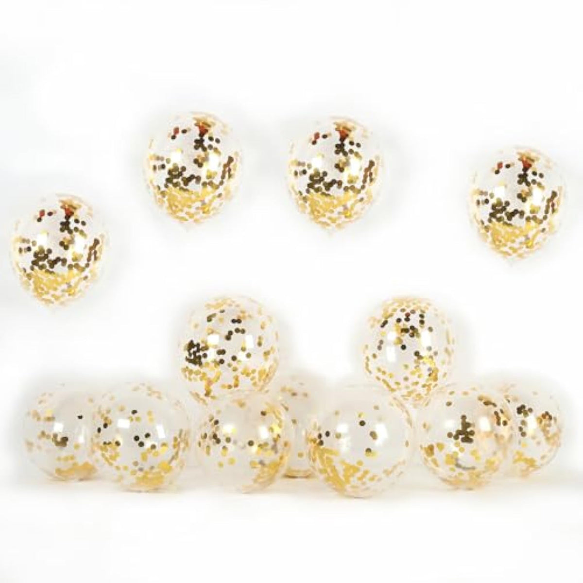 Gold Confetti Balloons, 50 Pack, 12 Inch, Clear Balloons With Gold Confetti Inside, For Wedding, Baby Shower, Engagement Party Decoration