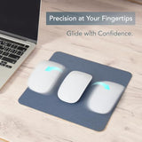 Slim Mouse Pad For Home/Office, Portable Mouse Mat For Computer & Laptop, Fabric Style Vegan Leather, Non-Slip Base, Compatible With Laser And Optical Mouse, 8.66” X 8.66” (Light Grey)