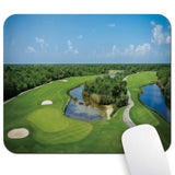 9.5"X 7.9" Mouse Pad (Golf Course Scene), Non-Slip Mat For Desk, Smooth Surface For Gaming & Office Work, Panoramic Real Picturesque Of A Field Forest Greenery In The Open