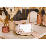 Table Place Card, Tea Party Themed Tent Style Cards, Pack Of 25 Half-Fold Reception Place Card, Perfect For Bride Shower, Birthday Party, Banquet And Special Events C26