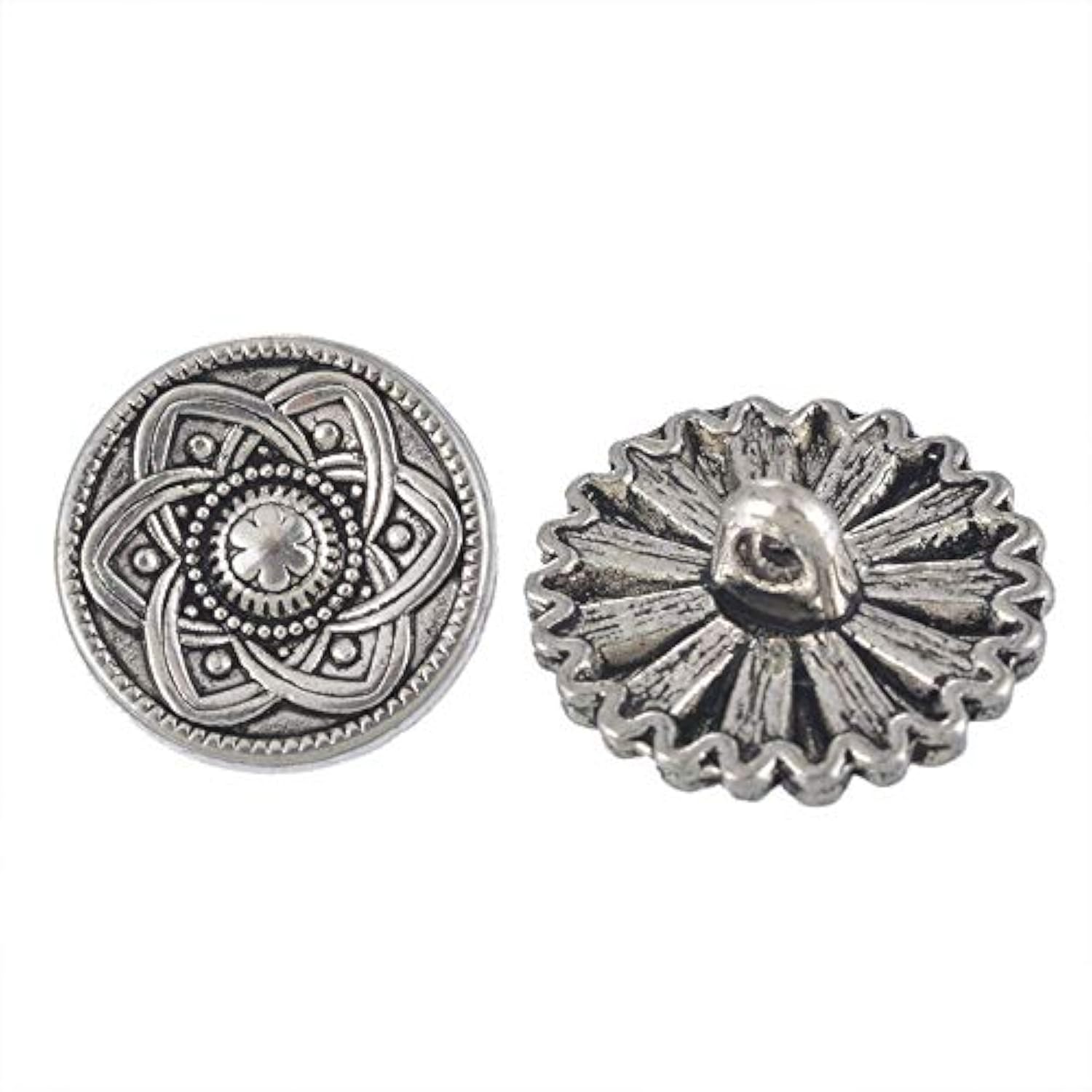50 Pieces Antique Metal Buttons With Shank Round/Square/Flower Shaped
