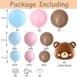 121 Pcs Bear Balloon Garland Kit – Blue, Pink & Bear Foil Balloons for Gender Reveal