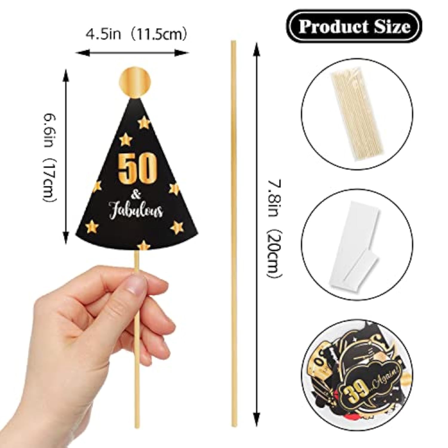 Happy 50Th Birthday Party Photo Booth Props,Cheers To 50Th Birthday Fifty Years Old Bday Party Centerpieces Props Decorations Sign.