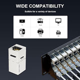 48 Port Rj45 Through Coupler 2U Cat7 Patch Panel Stp Shielded 19-Inch With Bac