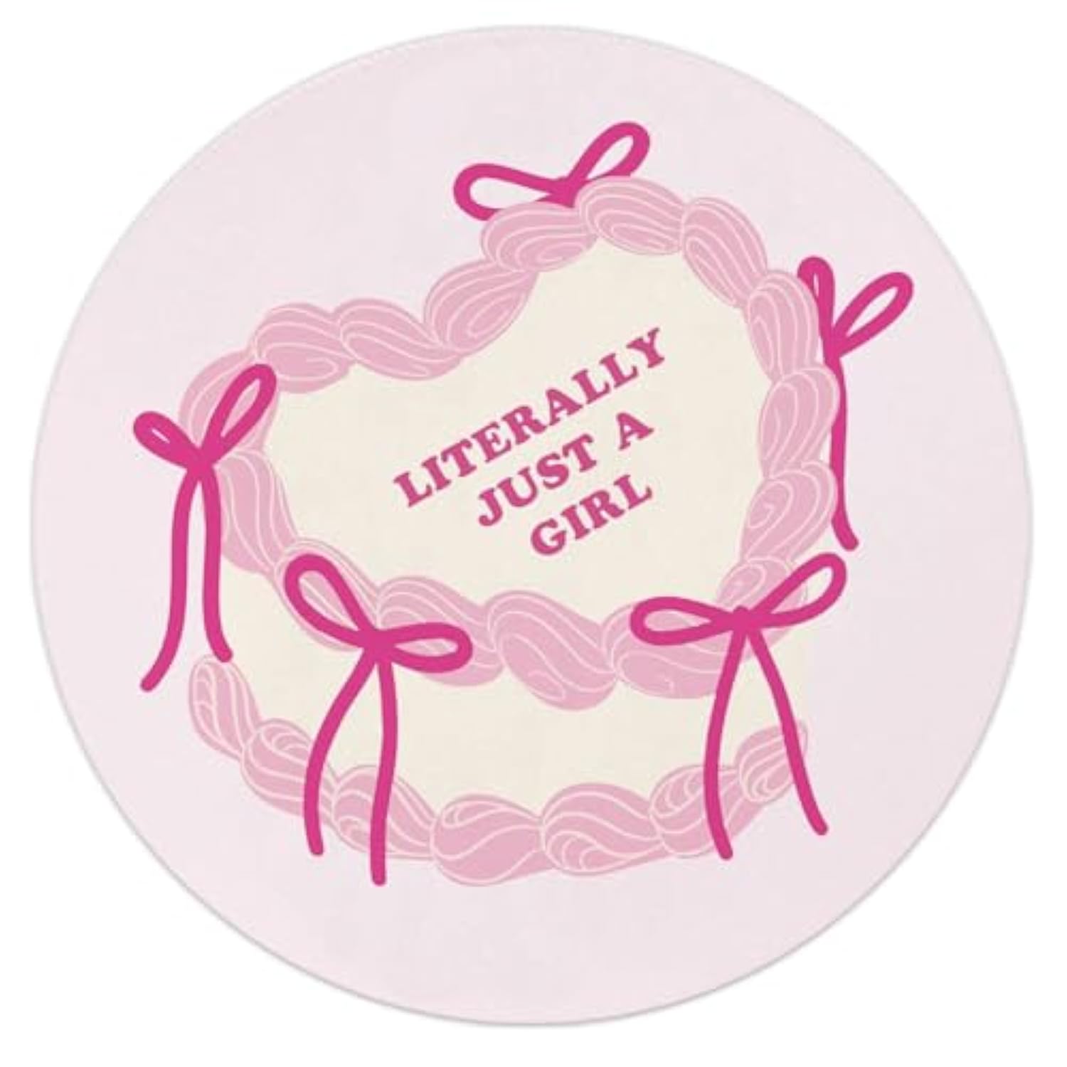 Pink Trendy Coquette Mouse Pad,Girly Bows Heart Cake Round Mouse Pad,Retro Non-Slip Rubber Base Mousepads For Home Office Dorm Desk Decor,Teen Girl Women Gifts,8.7 X 8.7 Inch