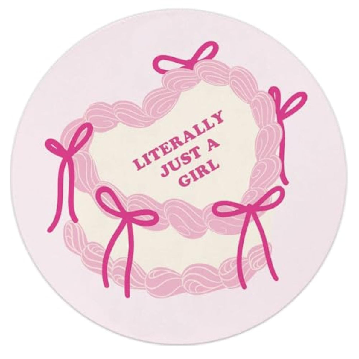 Pink Trendy Coquette Mouse Pad,Girly Bows Heart Cake Round Mouse Pad,Retro Non-Slip Rubber Base Mousepads For Home Office Dorm Desk Decor,Teen Girl Women Gifts,8.7 X 8.7 Inch