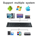 Foldable Bluetooth Keyboard,Portable Wireless Keyboard,Rechargeable,Full Size,Ultra Slim,Compatible Ios Android Windows Smartphone Tablet And Laptop-(Black)