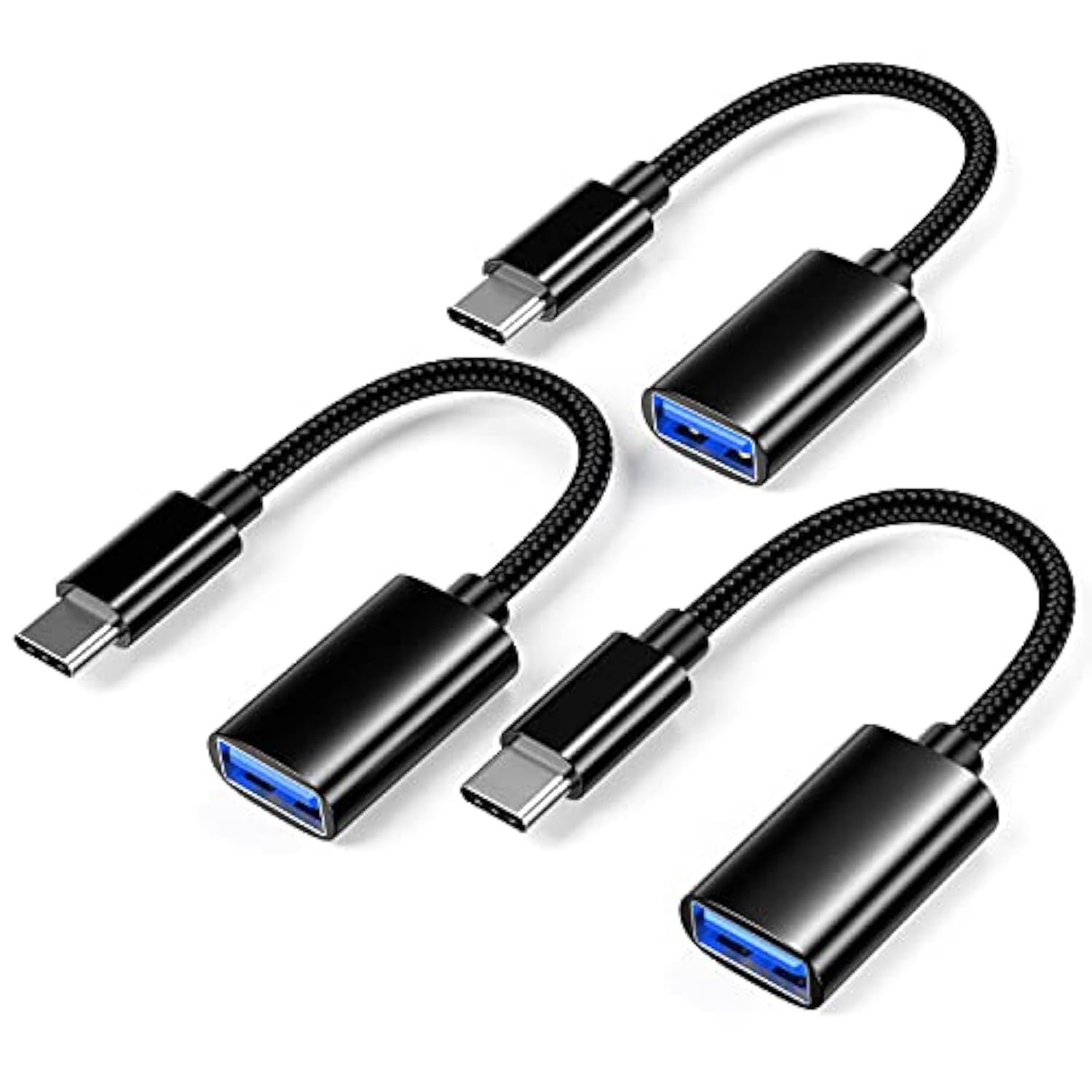 Usb C To Usb 3.0 Adapter [3 Pack], Usb C Male To Usb Female Otg Cable Thunderbolt3 To Usb Adapter Compatible For Macbook Pro/Air, Iphone 16 Pro Max/16 Plus/16E/15, Samsung Galaxy S25/S24/S23