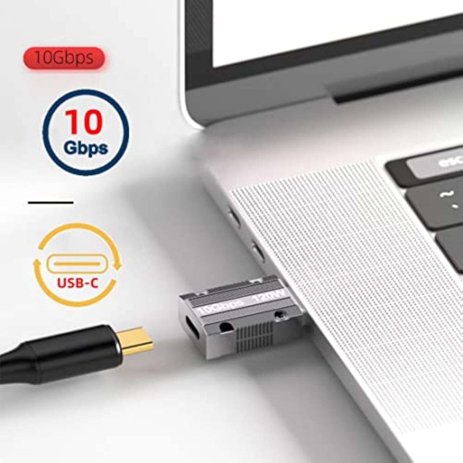 Usb C To Usb 3.0 Connector 10Gbps Data 120W Power Adapter Alloy Shell