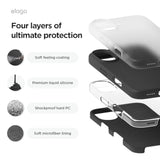 elago Compatible with iPhone 16 Case, Premium Liquid Silicone Case, Full Body Protective Cover, Shockproof, Slim Phone Case, Anti-Scratch Soft Microfiber Lining, 6.1 inch (Black)