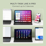 Onthego Bluetooth Keyboard With Adjustable Stand, Connect Up 3 Devices, Usb C Rechargeable Battery, Compact And Portable Keyboard For Ipad, Tablet Black