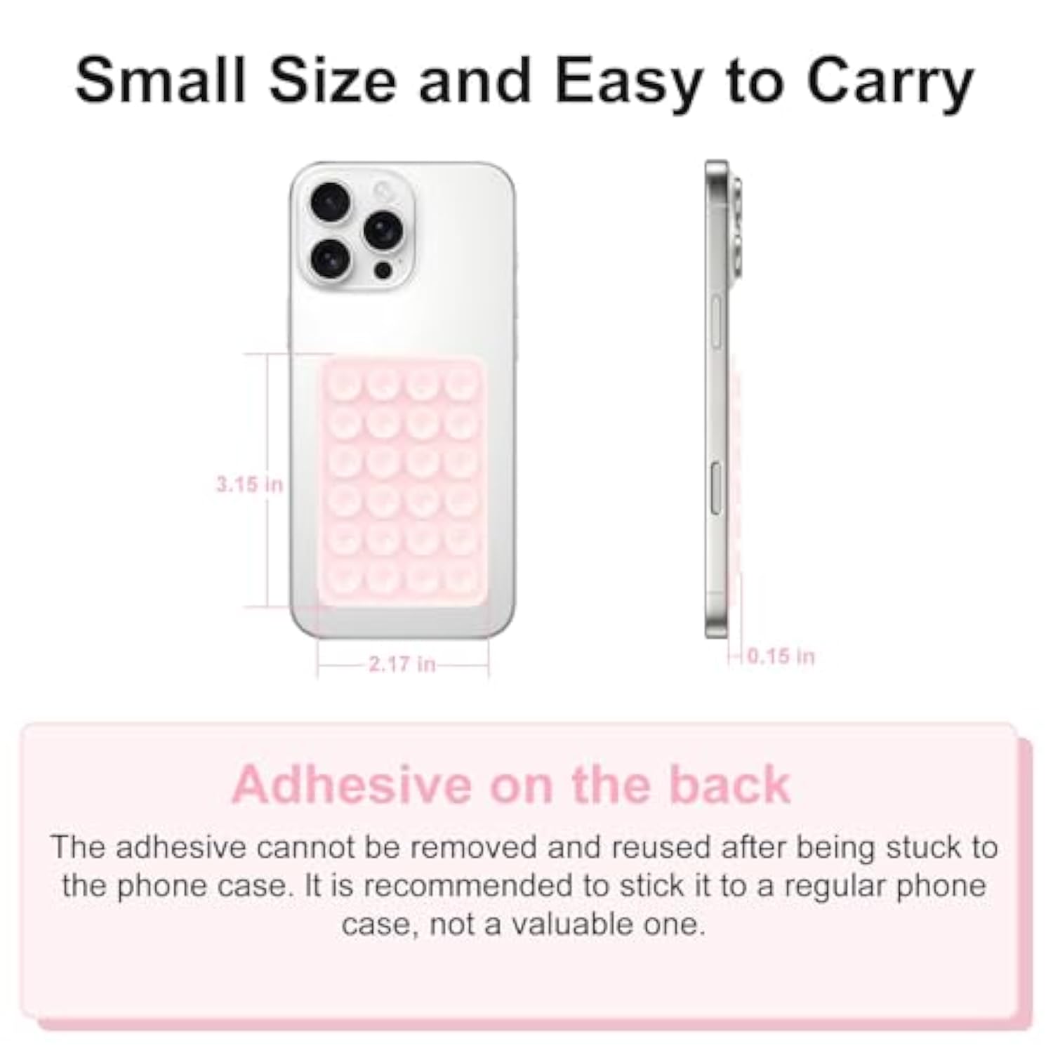 2PCS Silicone Suction Phone Mount, Hands-Free Holder for Selfies & Videos