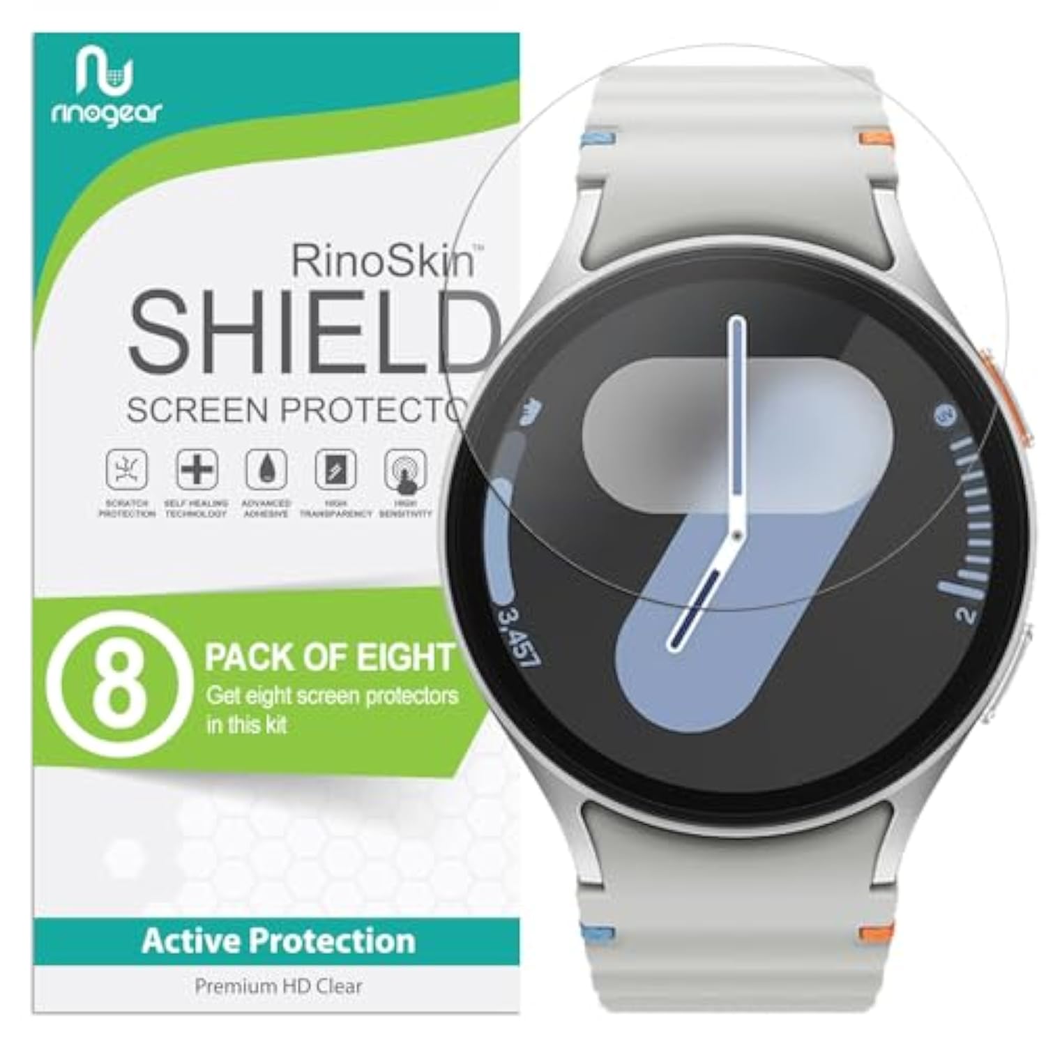 (8-Pack) Screen Protector Compatible with Samsung Galaxy Watch 7 (44mm) Screen Protector [Flexible Clear Film] Case Friendly Accessories