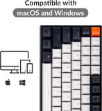 K2 75% Layout 84 Keys Hot-Swappable Bluetooth Wireless/Usb Wired Mechanical Keyboard For Mac With Super Banana Switch/Double-Shot Pbt Keycaps/White Led Backlit For Windows Version 2