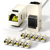 Cat7 Rj45 Inline Coupler Keystone Jack, Shielded Female To Female-12 Pack