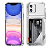 For Iphone 11 Case Wallet Clear Protective Phone Case With Credit Card Holder Heavy Duty Protection Shockproof Anti-Scratch Anti-Yellow Cover For Iphone 11 6.1 Inch Transparent