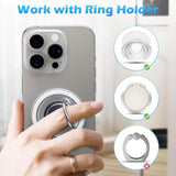 Magnetic Base Compatible With Popsocket Phone Grips And Magsafe Iphone Series Case, Removable Kindle/Phone Holder Base, Thin & Light Portable Plate, Matte Clear