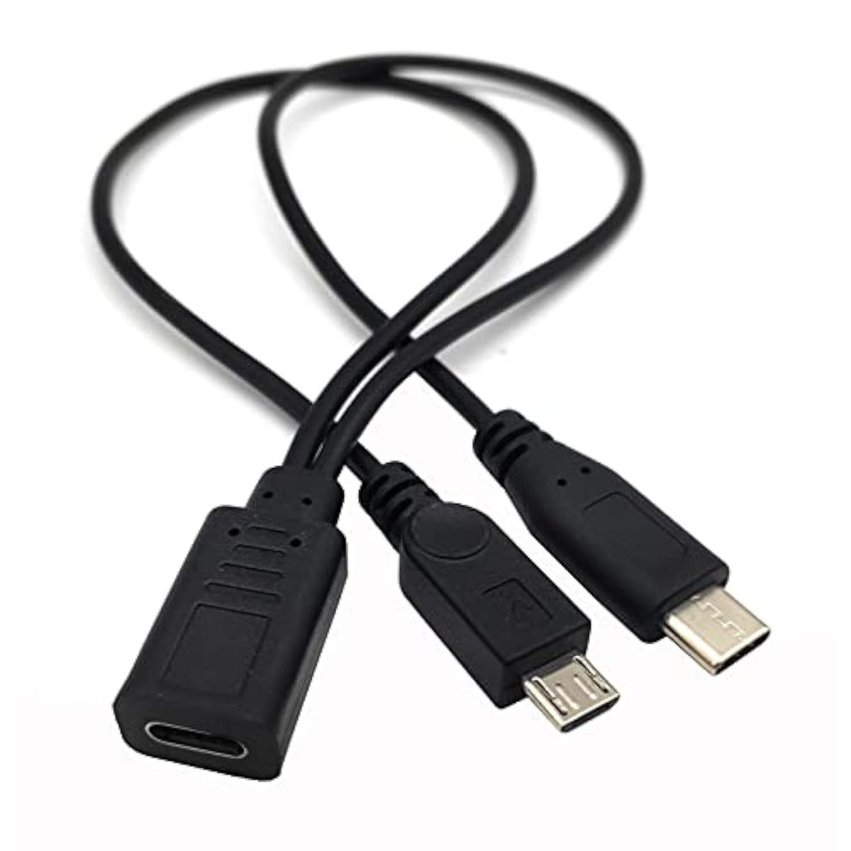Usb C Splitter Cable, Usb Type C Female To Male And Micro Usb Male Y Splitter