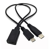 Usb C Splitter Cable, Usb Type C Female To Male And Micro Usb Male Y Splitter