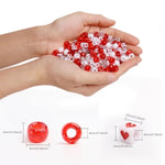 1200Pcs Red And White Pony Beads, Pony Beads Bulk For Bracelets Necklace Jewelry Making, Arts & Crafts Beading Supplies For Jewelry Making, Hair Beading