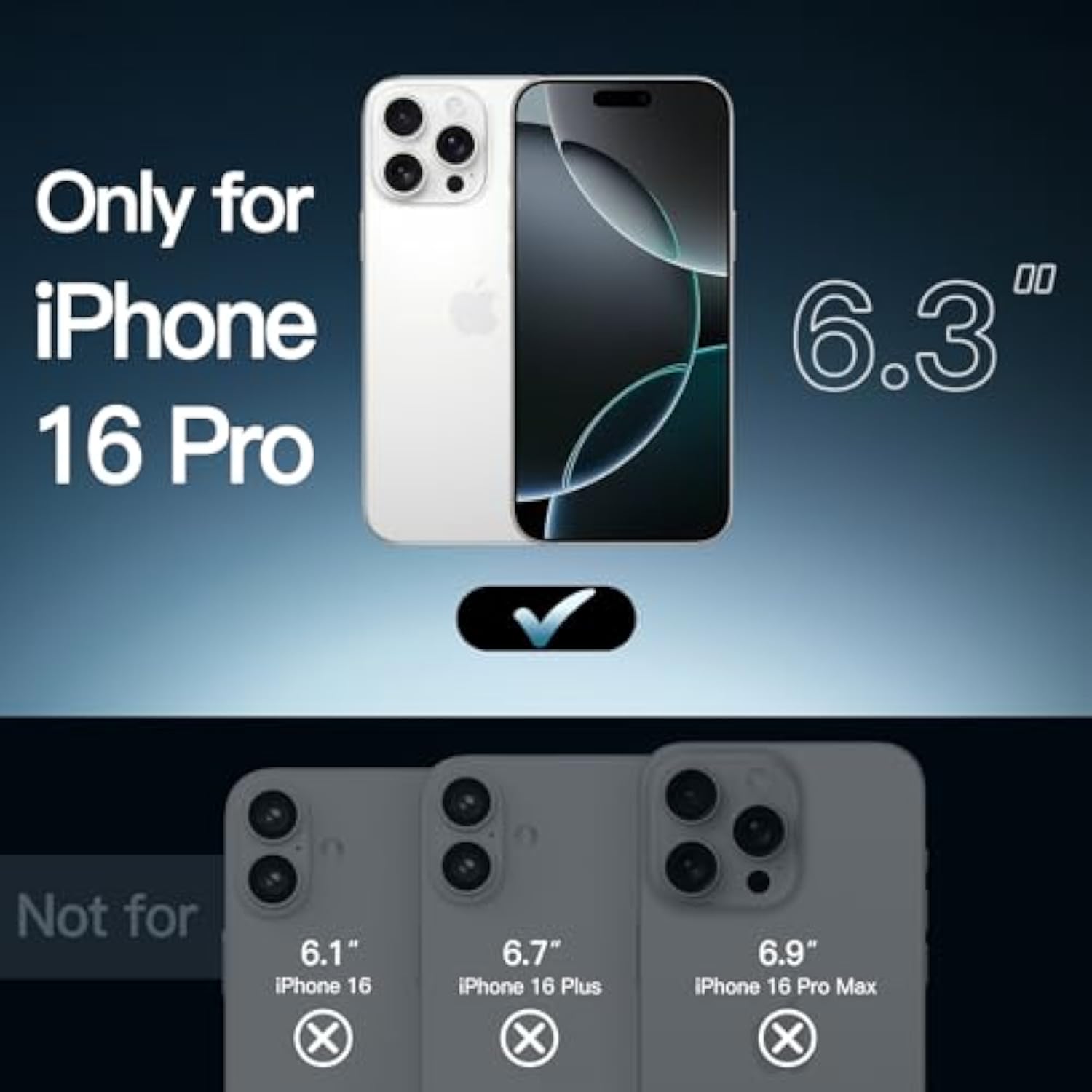 JETech Case for iPhone 16 Pro 6.3-Inch, Non-Yellowing Shockproof Phone Bumper Cover, Anti-Scratch Clear Back (Clear)