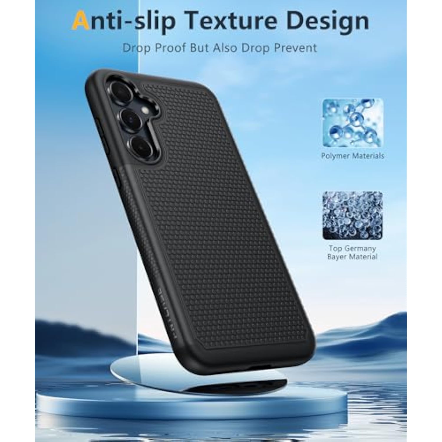 For Samsung Galaxy A35-5G Case: Dual Layer Protective Heavy Duty Cell Phone Cover Shockproof Rugged With Non Slip Textured Back - Protection Bumper Tough - 2024, 6.6 Inch Black