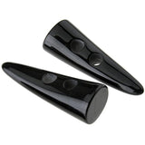 10Pcs Black Resin Toggle Buttons Horn Tooth Shape Two Holes Compatible
