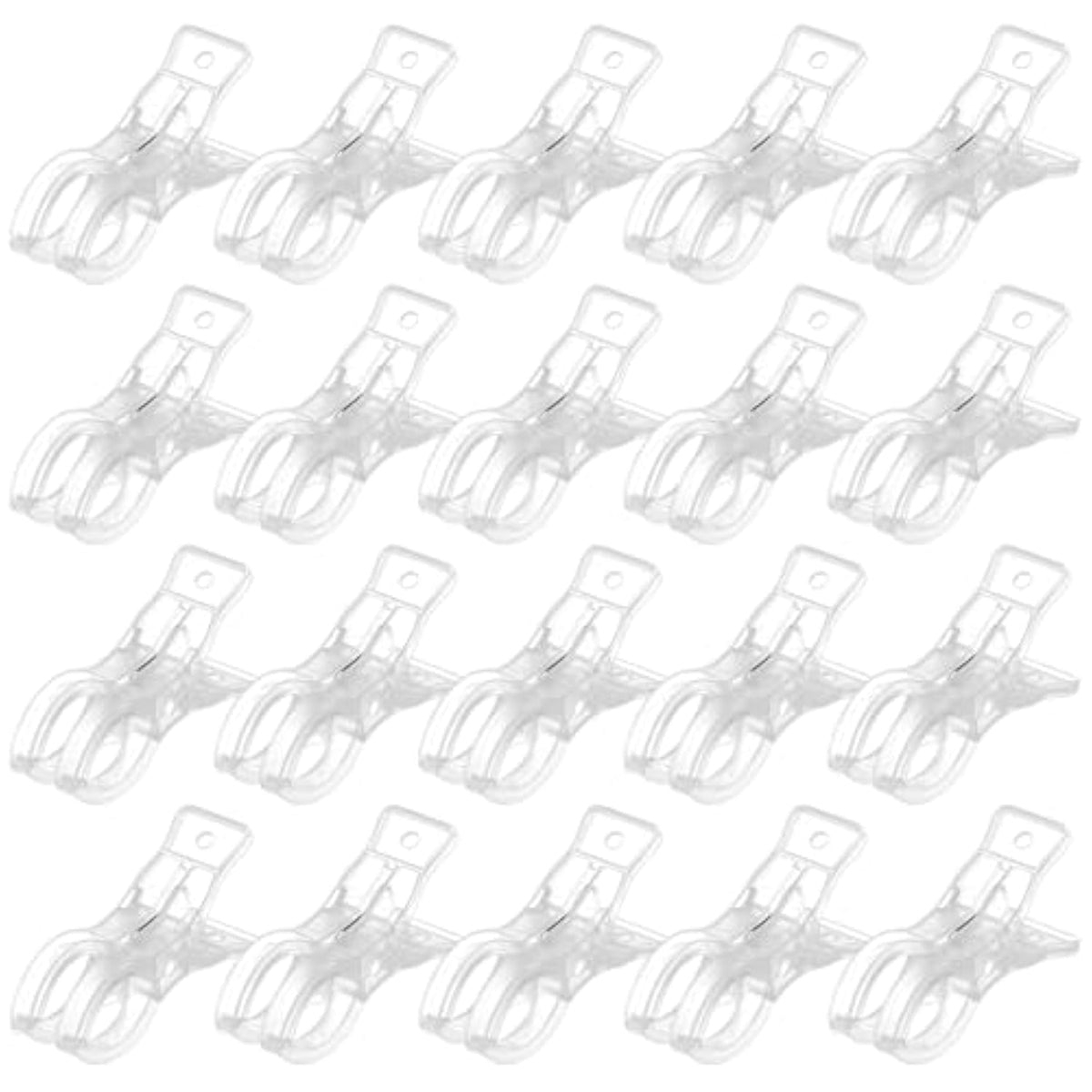 20 Pack Large Balloon Arch Clips Plastic Transparent Backdrop Spring Clamps 3.5 Inch Heavy Duty Clip For Balloon Arch Kit Birthday Decoration Crafts Woodworking Photography Studios (Clear)