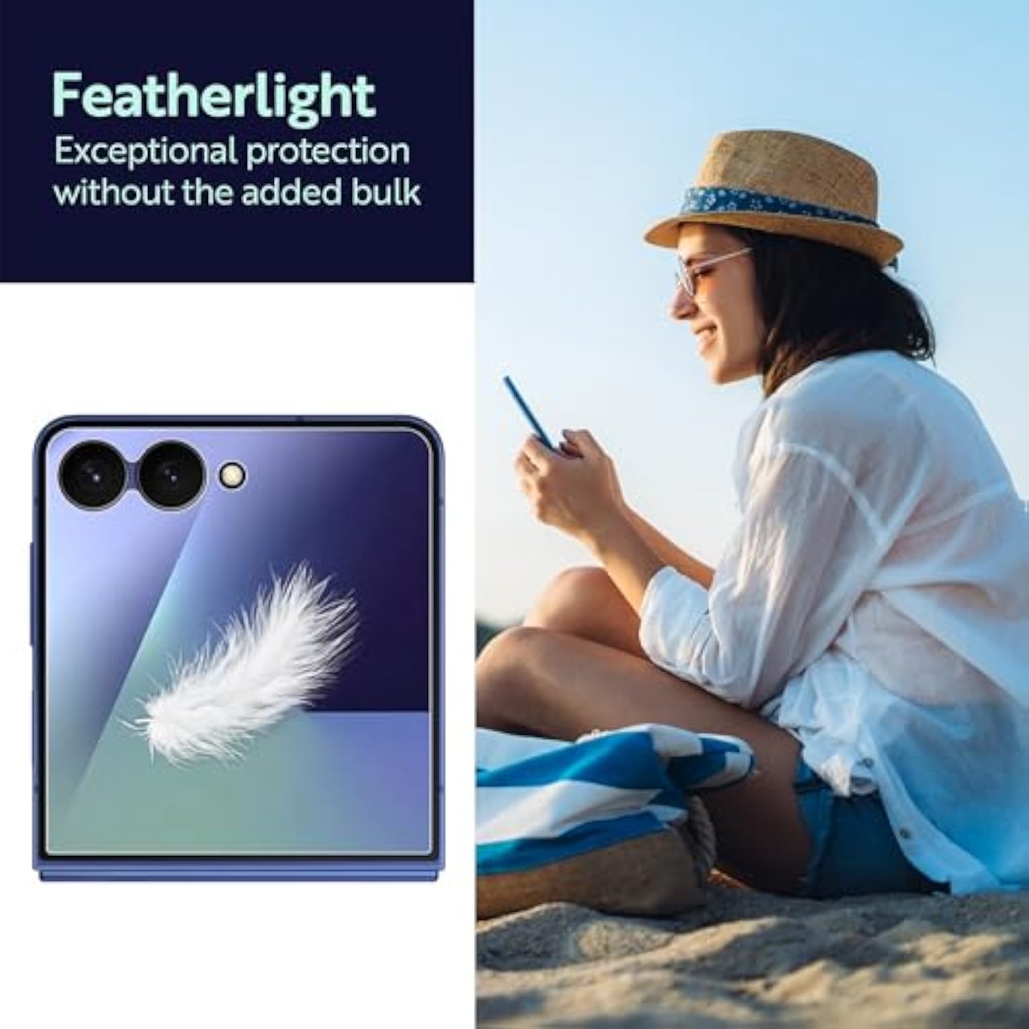 ArmorSuit 2+2 Pack for Samsung Galaxy Z Flip 7 Screen Protector Case Friendly MilitaryShield HD Clear Film - Made in the USA
