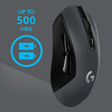 603 Lightspeed Wireless Gaming Mouse, Hero 12K Sensor, 12,000 Dpi, Lightweight, 6 Programmable Buttons, 500H Battery Life, On-Board Memory, Pc/Mac - Black