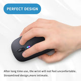 Wireless Bluetooth Mouse, Rechargeable, Led, Silent, Ultra-Thin Design (Bluetooth 5.2 And 2.4Ghz Usb Receiver) | Portable Computer Mouse For Laptops, Ipads, Macbooks And Apple Devices (Black)
