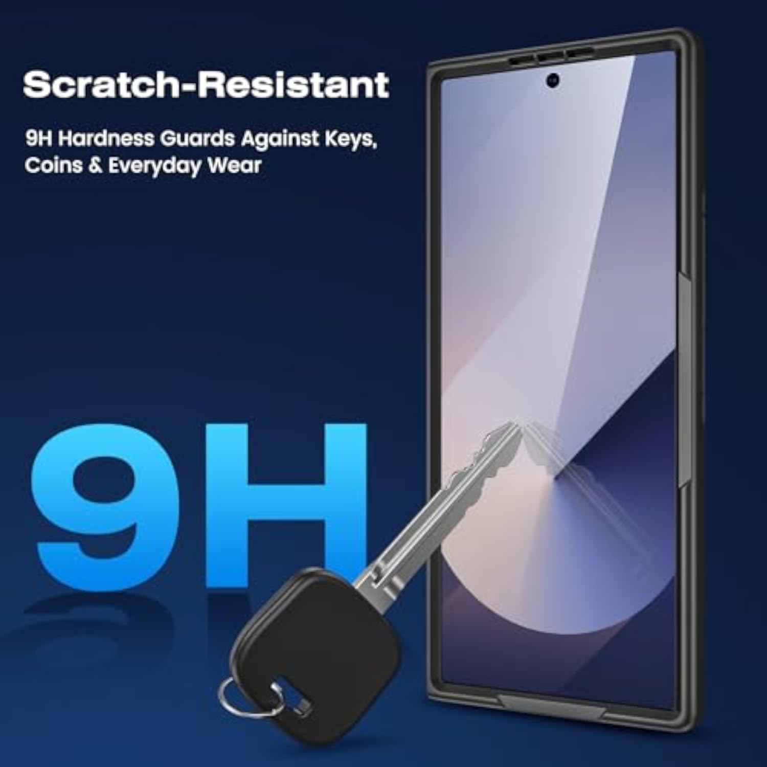 Galaxy Z Fold 6 Front Frame with Built-in Screen Protector Black for Samsung Z Fold 6 Phone Case