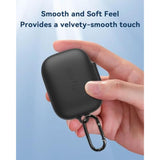 Protective Case Cover For Air Pro 4, Soft Silicone Protective Case With Keychain, Shock-Proof, Full Protective Cover, Supports Wireless Charging, Black