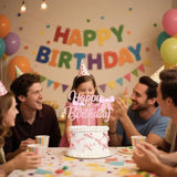 12Pcs Mini Pink Bow And Pearl Cake Toppers, 1 Pc Happy Birthday Sign,Coquette Cake Toppers For Pink Bow Birthday Decorations, Baby Shower, Bridal Shower, Graduation Party, Bachelorette Party